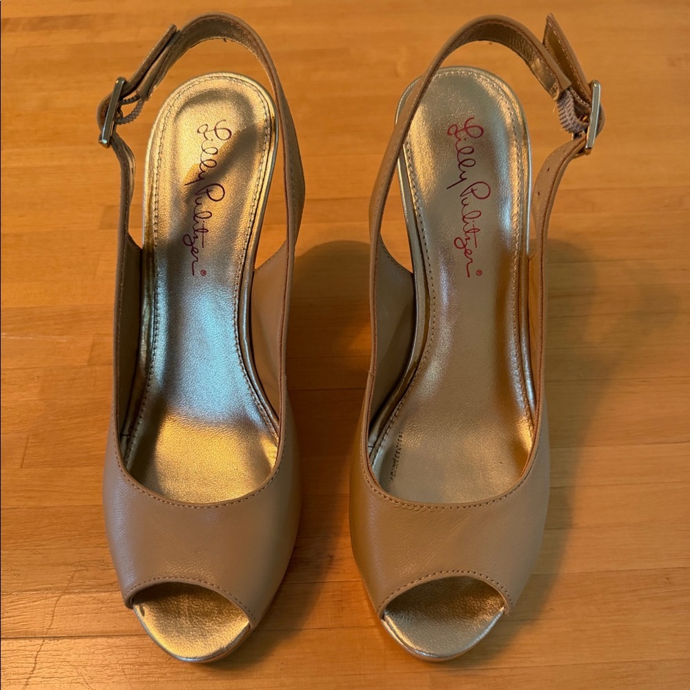 Lilly Pulitzer cork heeled wedges